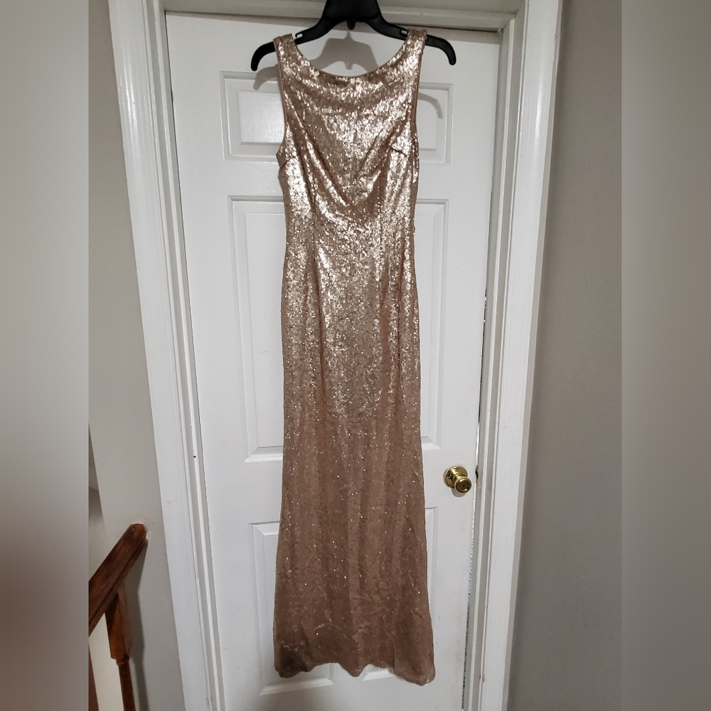 Rose gold sequin dress